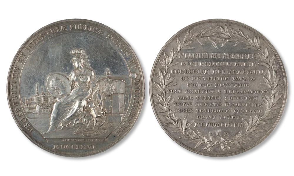 Medal na otwarcie-mennicy warszawskiej 1766 - Muzeum Narodowe w Krakowie - monetyhistoryczne.pl